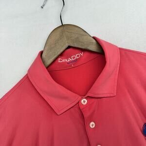 Draddy Sport Polo Shirt Men's large Pink Sun Faded Performance Tech Golf Solid